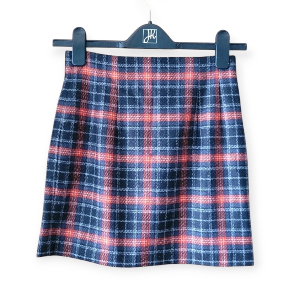 French Connection Wool Blend Plaid Miniskirt Y2K Preppy Grunge Academia 2